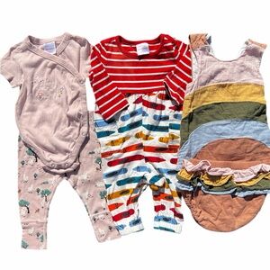 Hanna Andersson Set Lot 3-6 Months Dress Romper Pants Llama Crayons